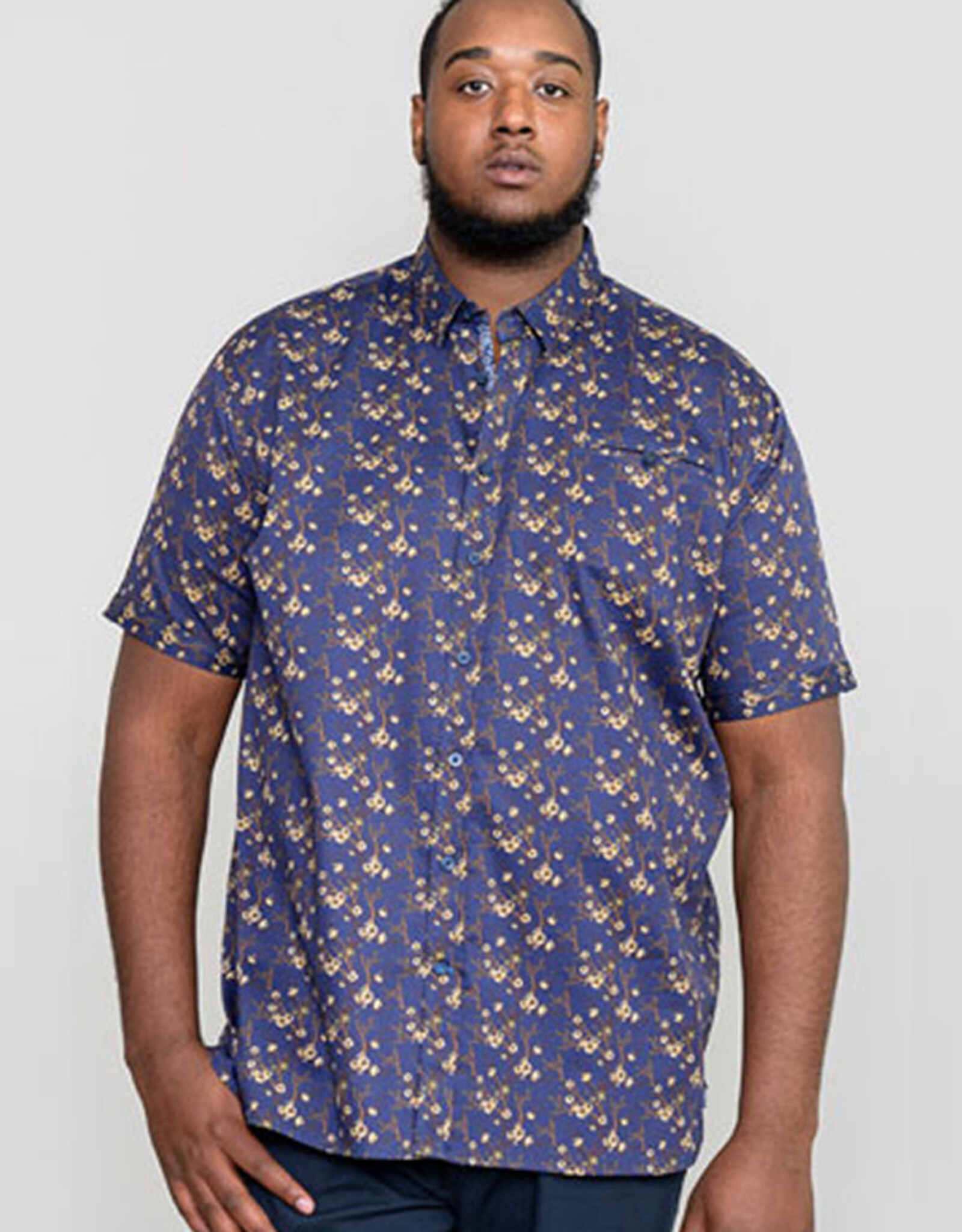 D-555 OVERHEMD KINGSTON-Floral korte mouw