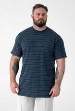 D-555 DINGLE High-Low Jacquard Crew Neck T-shirt met Zak navy