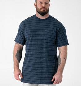 D-555 DINGLE High-Low Jacquard Crew Neck T-shirt met Zak navy