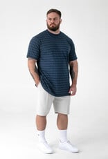 D-555 DINGLE High-Low Jacquard Crew Neck T-shirt met Zak navy