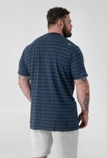 D-555 DINGLE High-Low Jacquard Crew Neck T-shirt met Zak navy