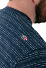 D-555 DINGLE High-Low Jacquard Crew Neck T-shirt met Zak navy
