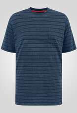 D-555 DINGLE High-Low Jacquard Crew Neck T-shirt met Zak navy