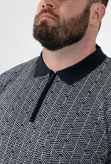 D-555 POLO shirt PERRY-D555 Jacquard gebreid met 1/4 rits