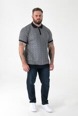 D-555 POLO shirt PERRY-D555 Jacquard gebreid met 1/4 rits