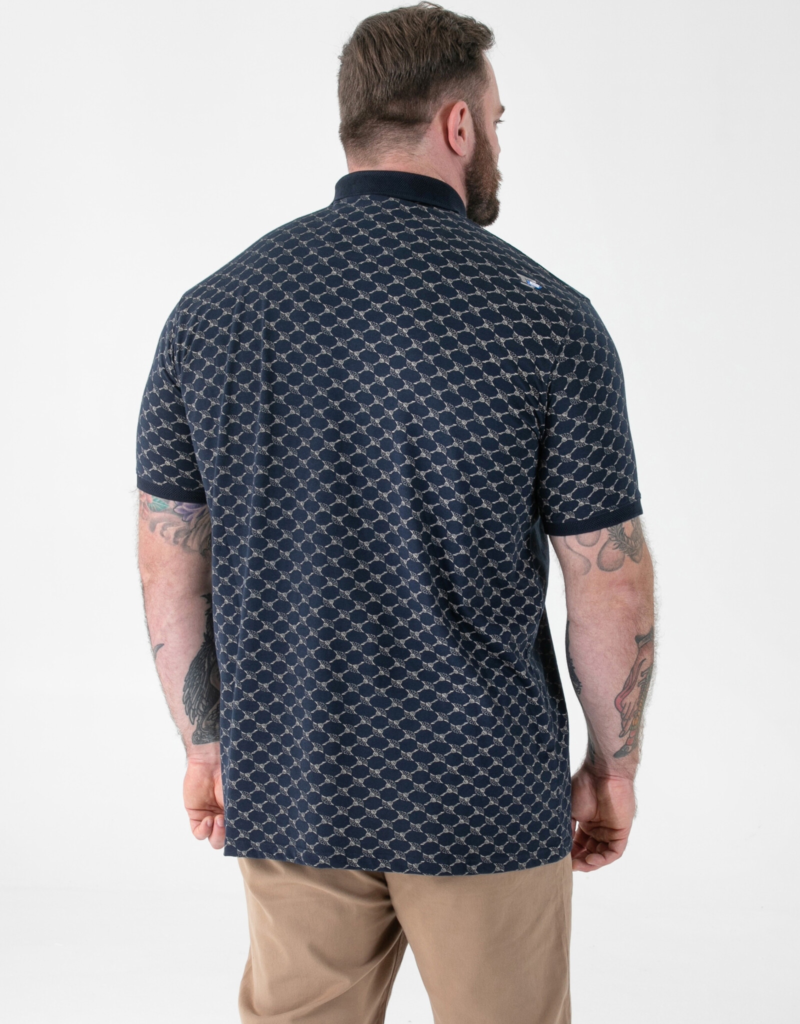 D-555 POLO shirt SAUNDERS-D555 Jacquard met borstzak