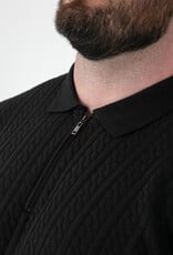 D-555 POLO shirt KENNEDY-D555 Jacquard gebreid met 1/4 rits