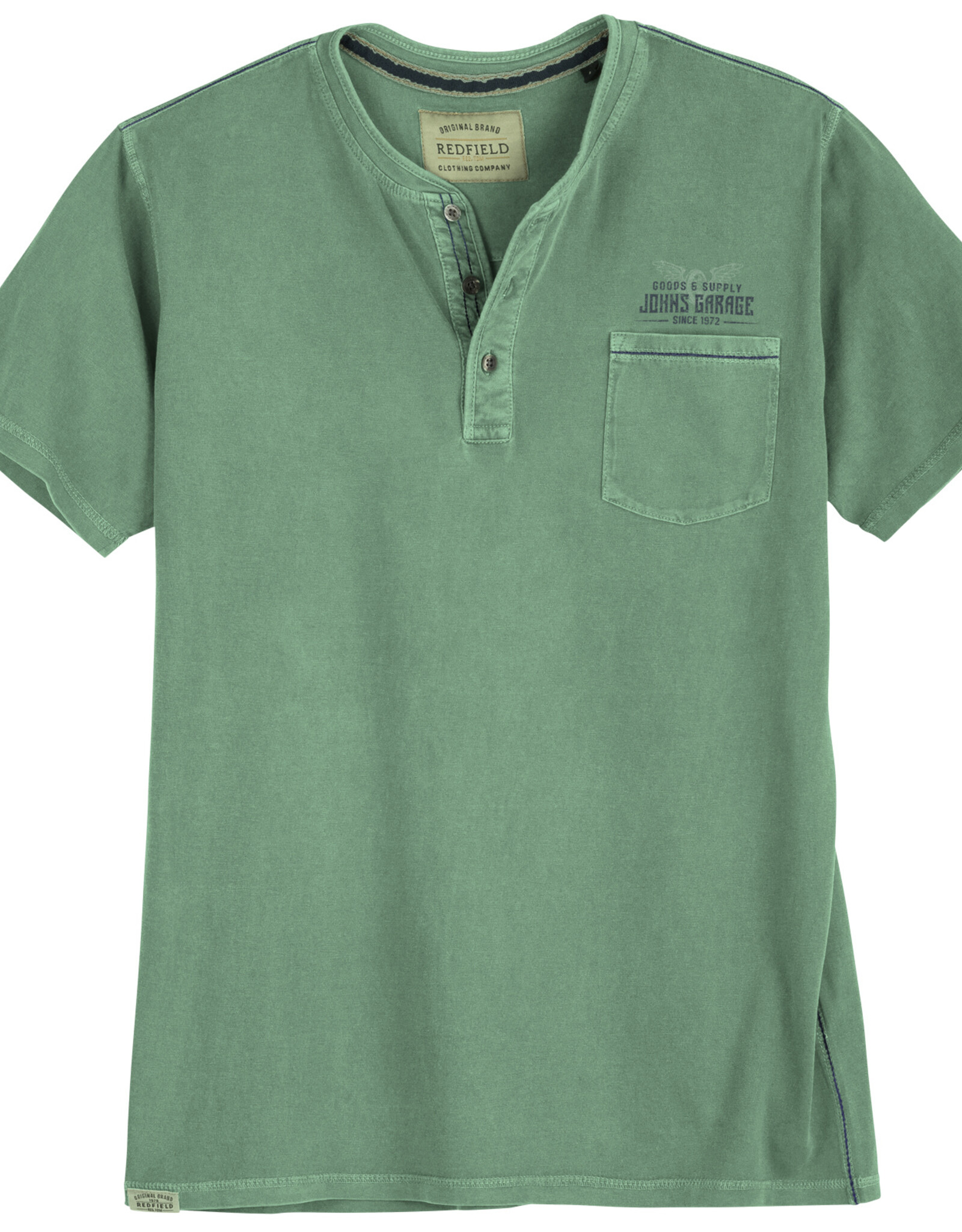 Redfield Redfield SHIRT met knoopjes ‘JOHN's GARAGE - sage groen