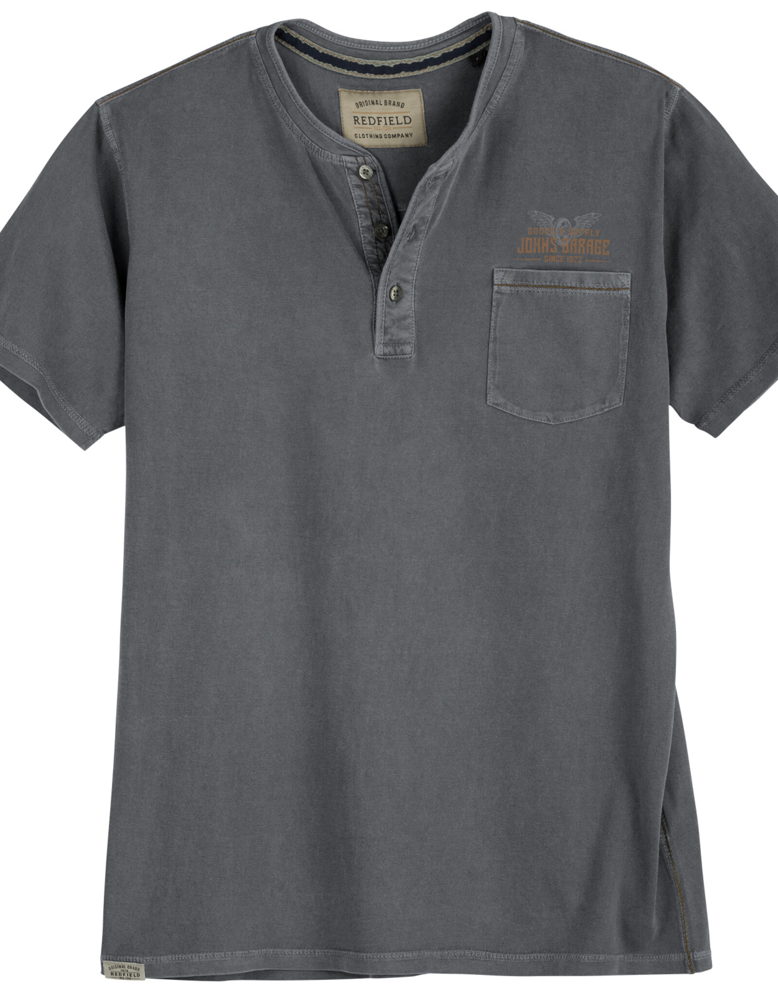 Redfield Redfield SHIRT met knoopjes ‘JOHN's GARAGE - antraciet