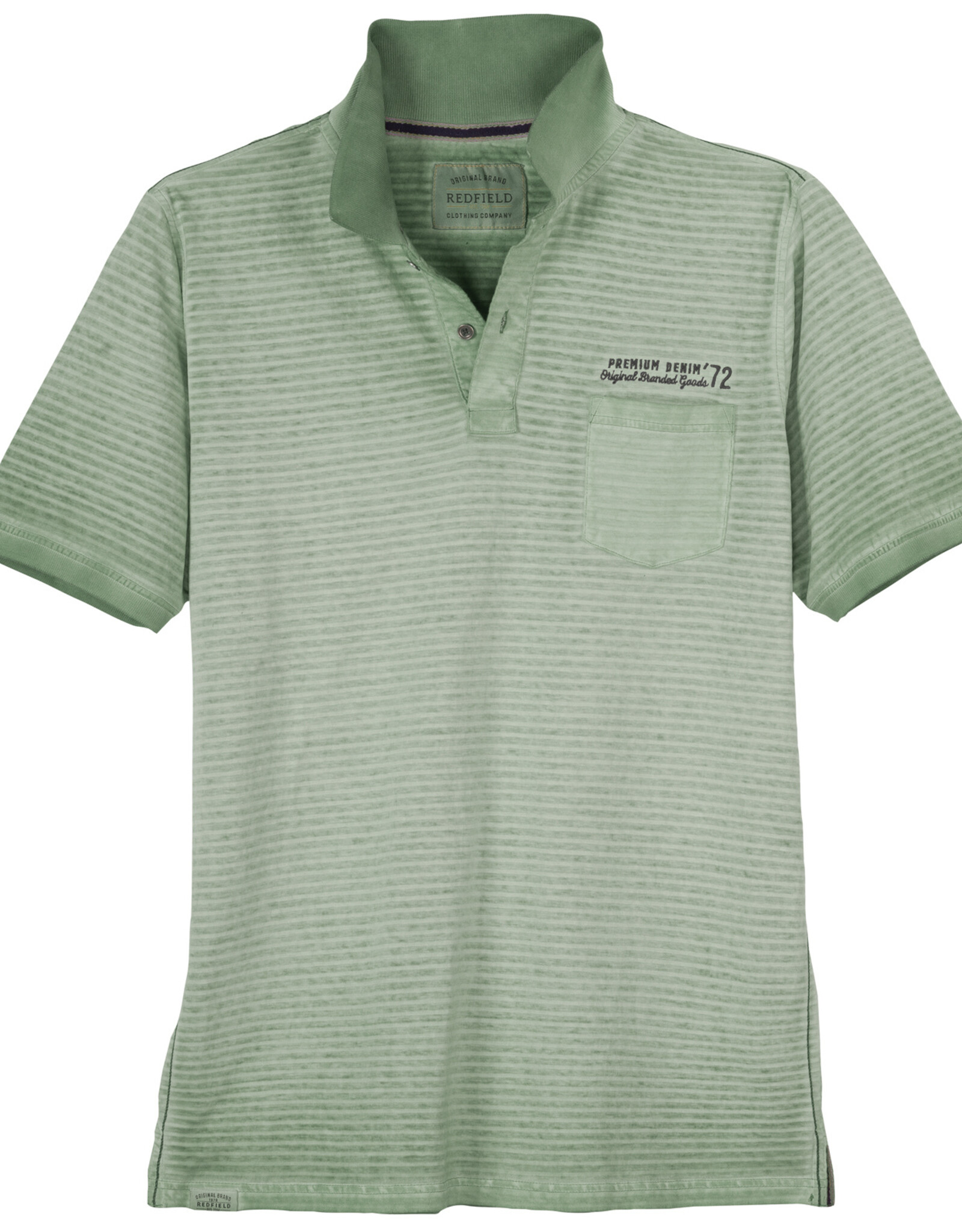 Redfield POLOSHIRT gestreept PREMIUM DENIM '72 - sage groen