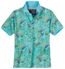 Redfield POLOSHIRT bloemenprint - turquoise