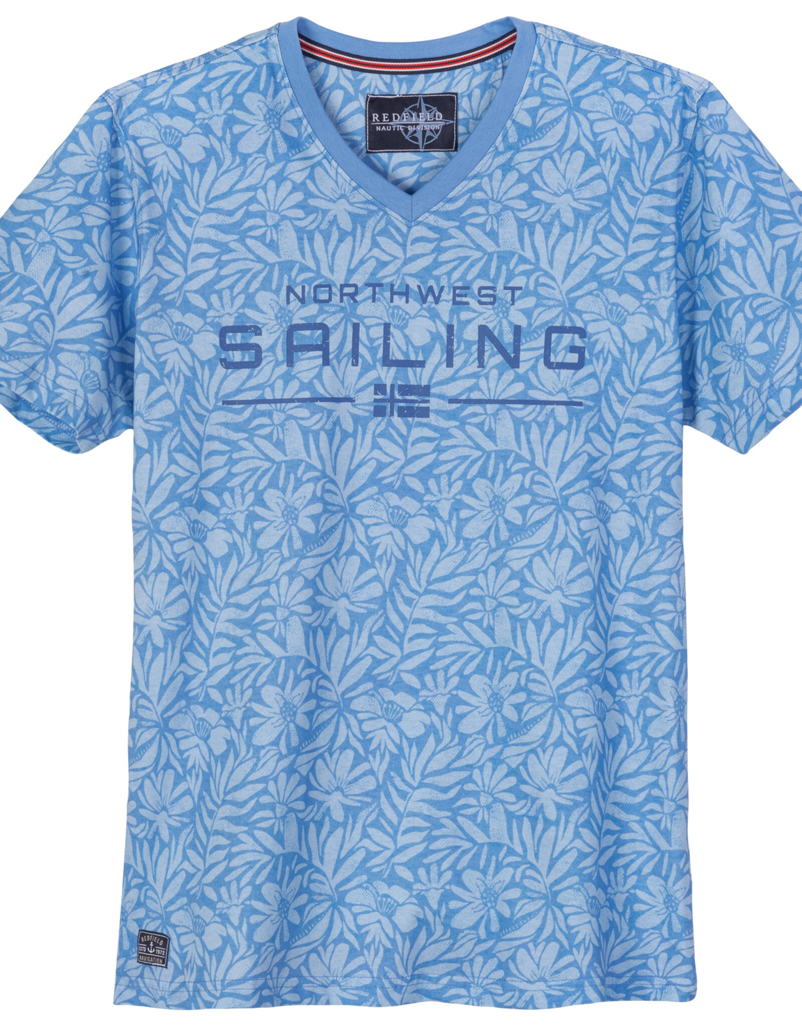 Redfield T-SHIRT bloemprint northwest sailing - licht blauw