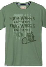 Redfield T-SHIRT four wheels move the body, two wheels move the soul - sage groen