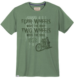 Redfield T-SHIRT four wheels move the body, two wheels move the soul - sage groen