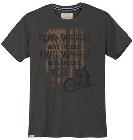 Redfield T-SHIRT four wheels move the body, two wheels move the soul - vintage grijs