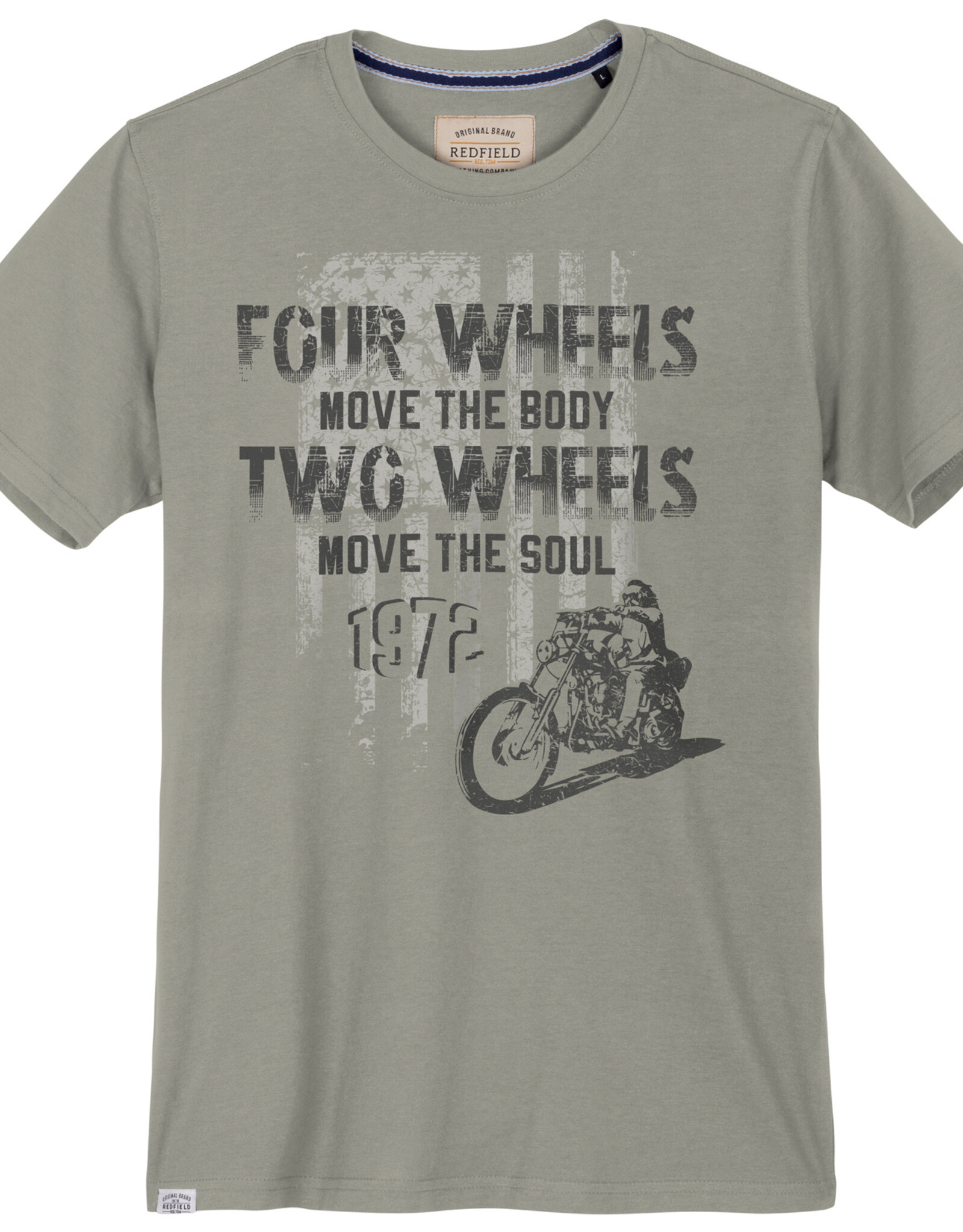 Redfield T-SHIRT four wheels move the body, two wheels move the soul -  grijs
