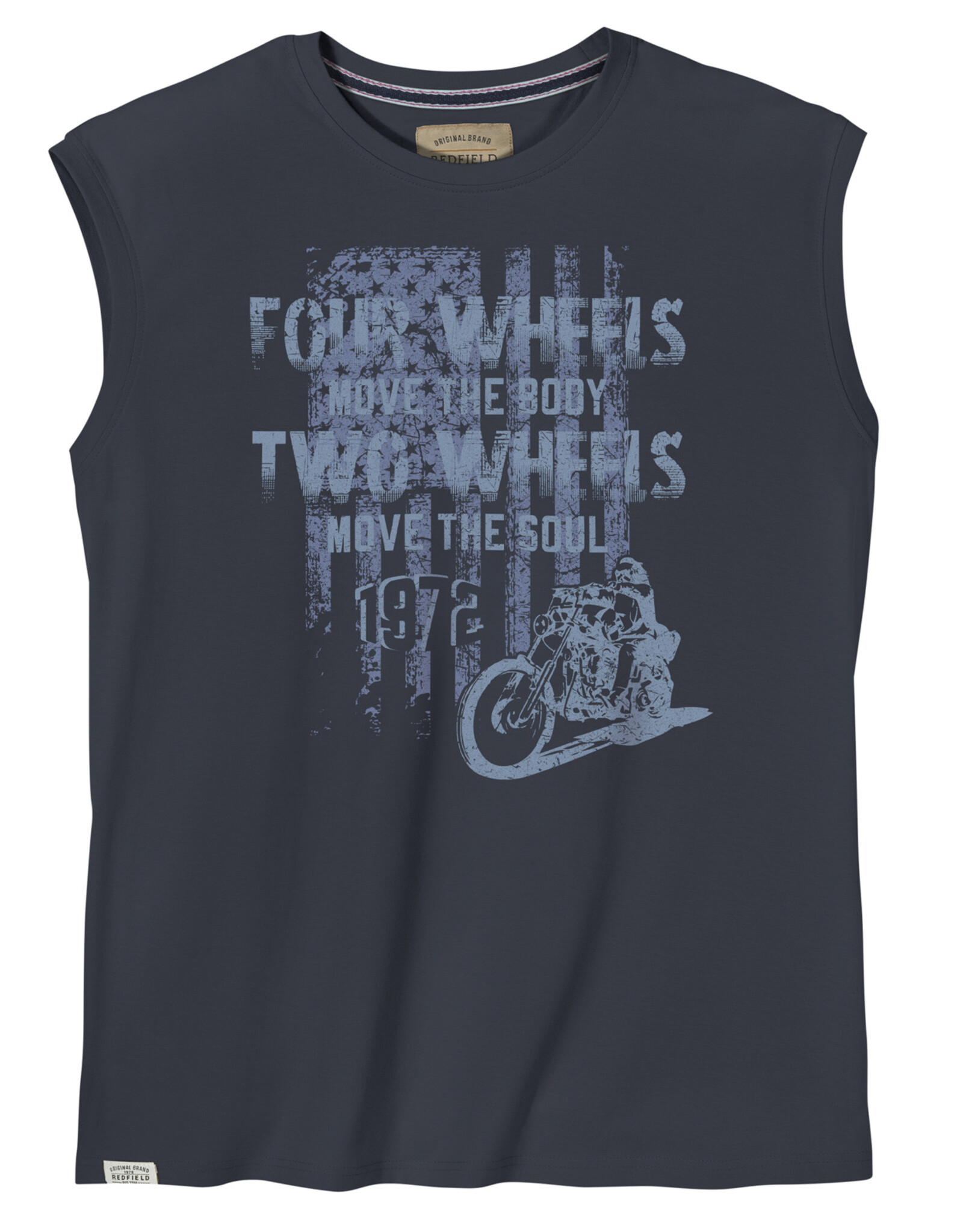 Redfield SINGLET / TANKTOP ‘four wheels move the body, two wheels move the soul' - denim