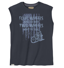 Redfield SINGLET / TANKTOP ‘four wheels move the body, two wheels move the soul' - denim