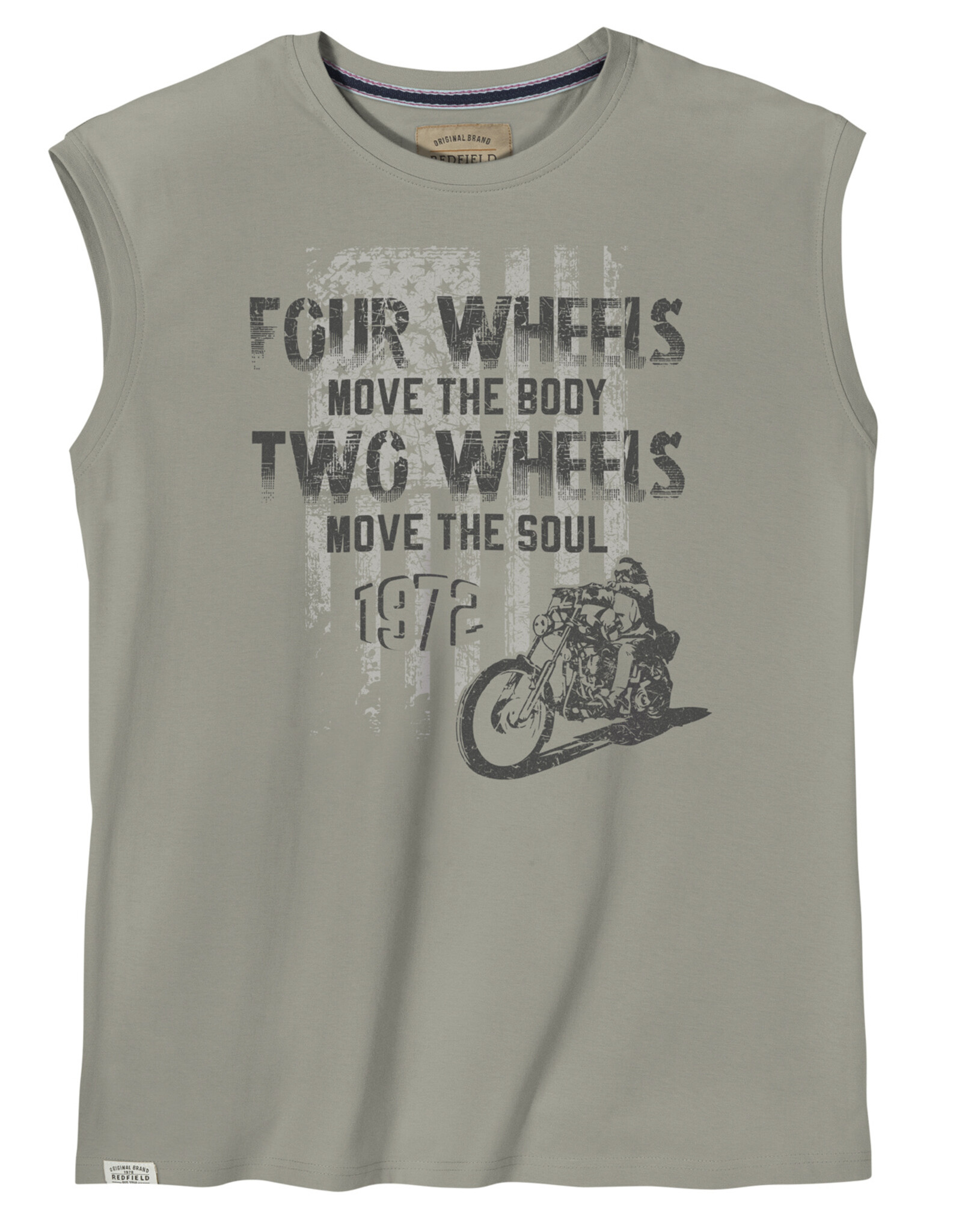 Redfield SINGLET / TANKTOP ‘four wheels move the body, two wheels move the soul' - grijs