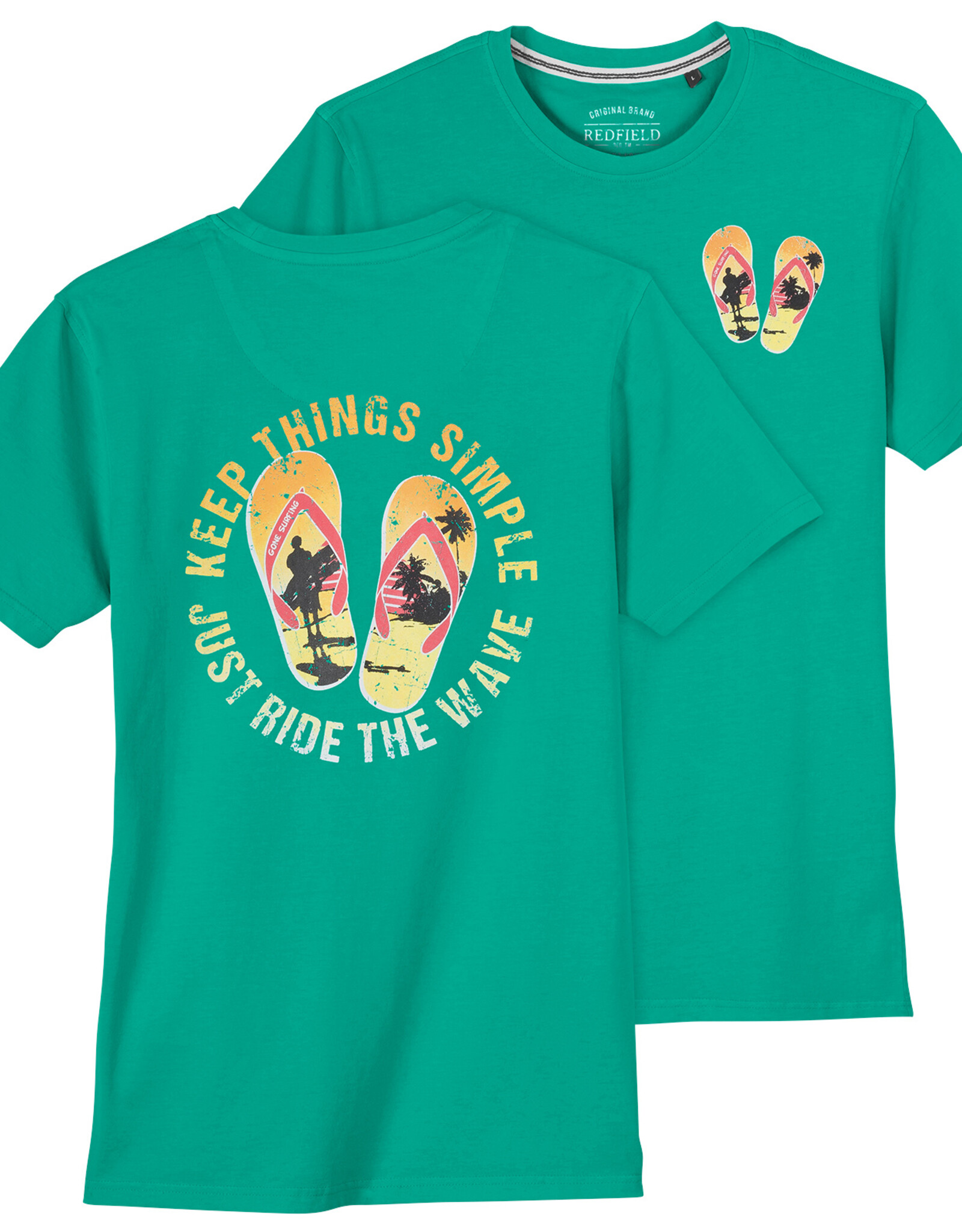 Redfield T-SHIRT 'beach vibes' - groen