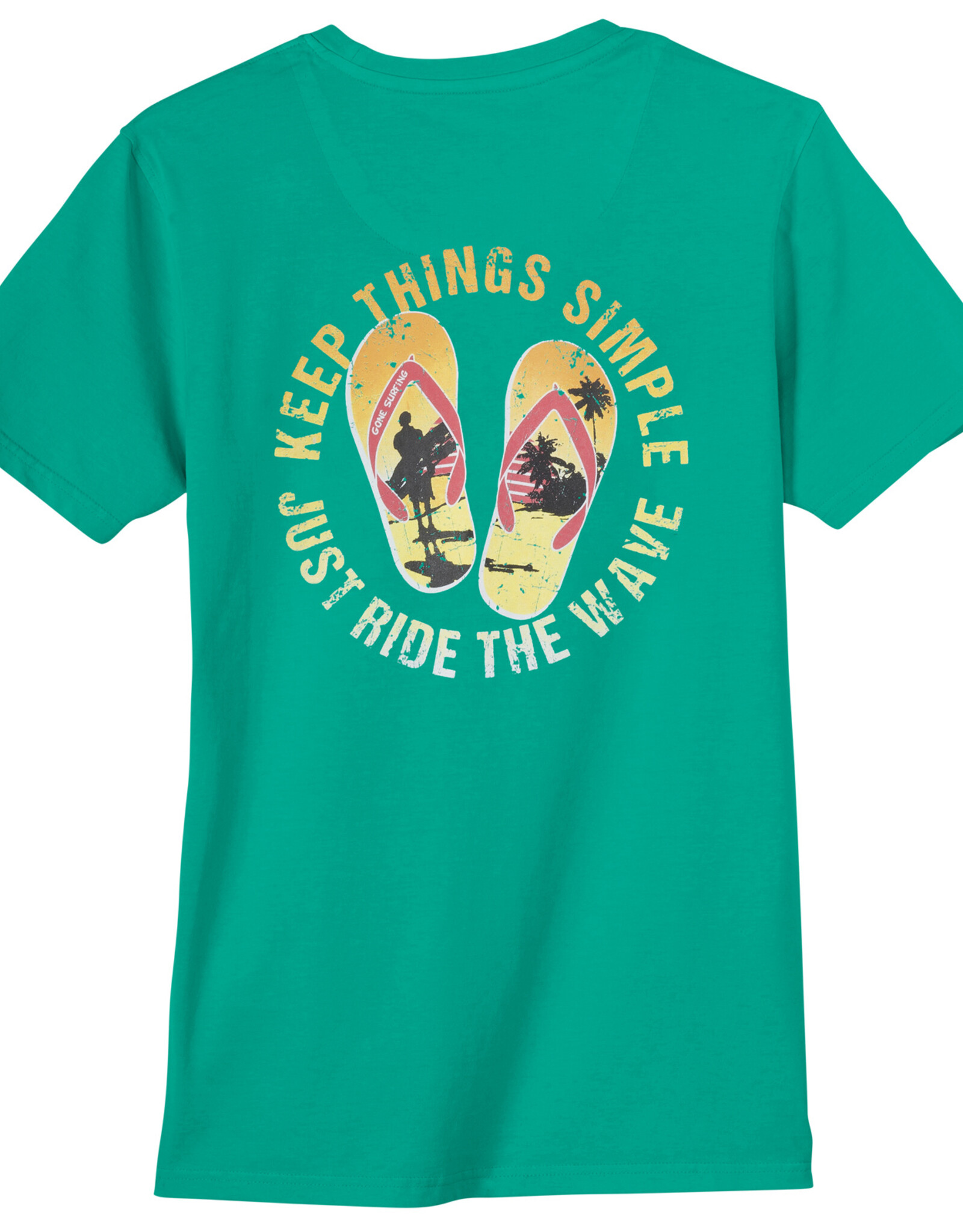 Redfield T-SHIRT 'beach vibes' - groen