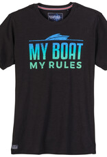 Redfield T-SHIRT 'my boat my rules' - zwart