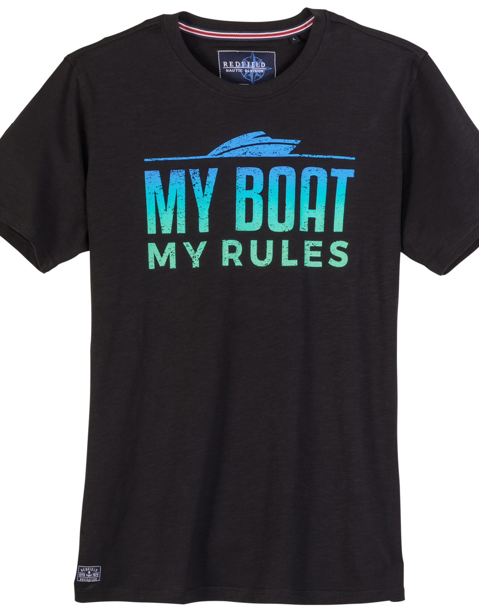 Redfield T-SHIRT 'my boat my rules' - zwart