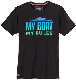 Redfield T-SHIRT 'my boat my rules' - zwart