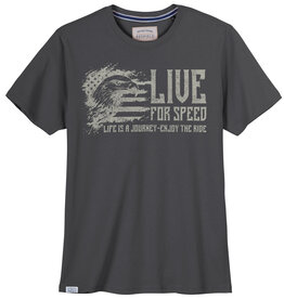 Redfield T-SHIRT 'live for speed' - vintage grijs