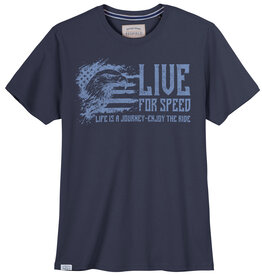 Redfield T-SHIRT 'live for speed' - denim