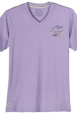 Redfield T-SHIRT V-neck 'sunset beach' - paars