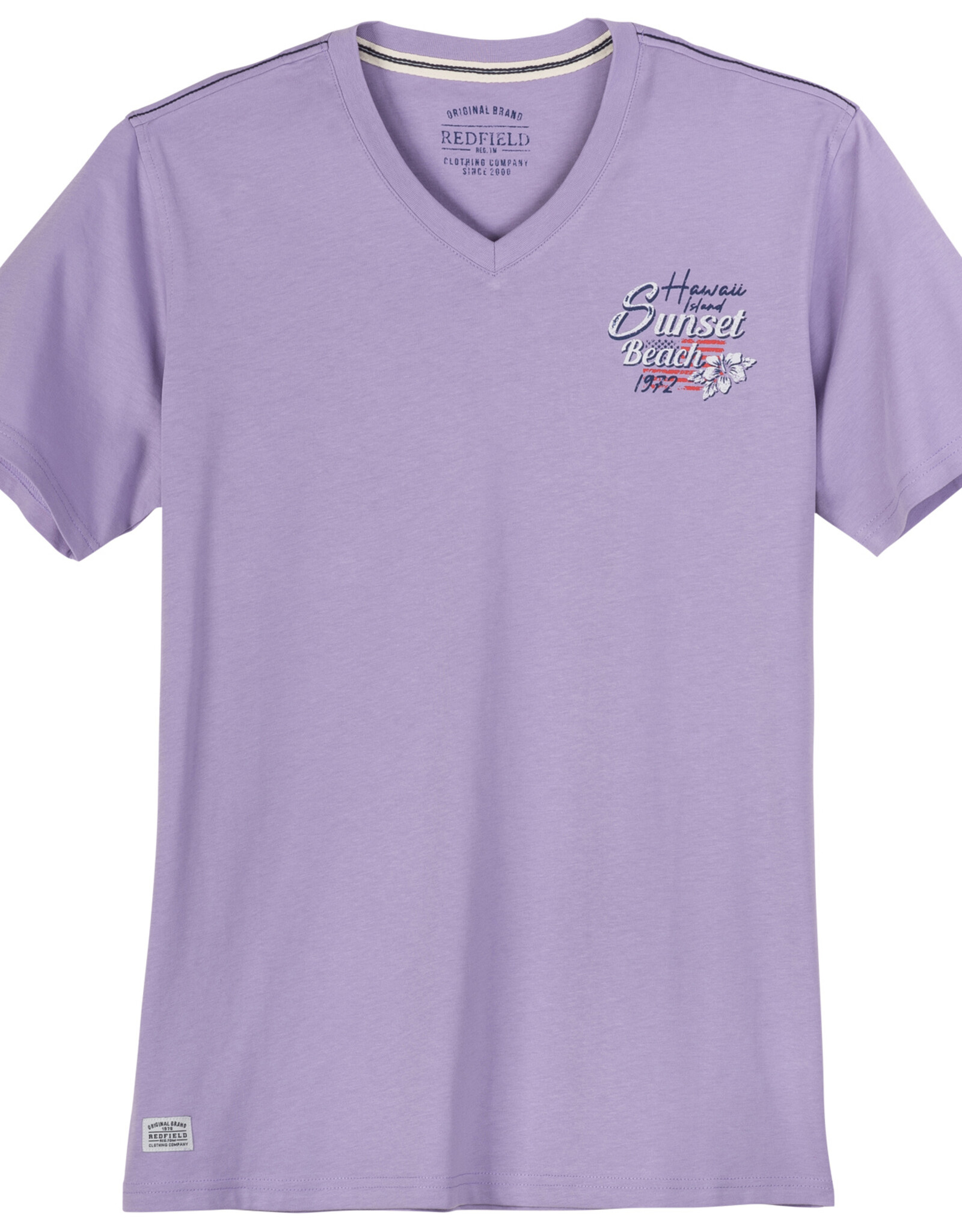 Redfield T-SHIRT V-neck 'sunset beach' - paars