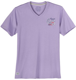 Redfield T-SHIRT V-neck 'sunset beach' - paars