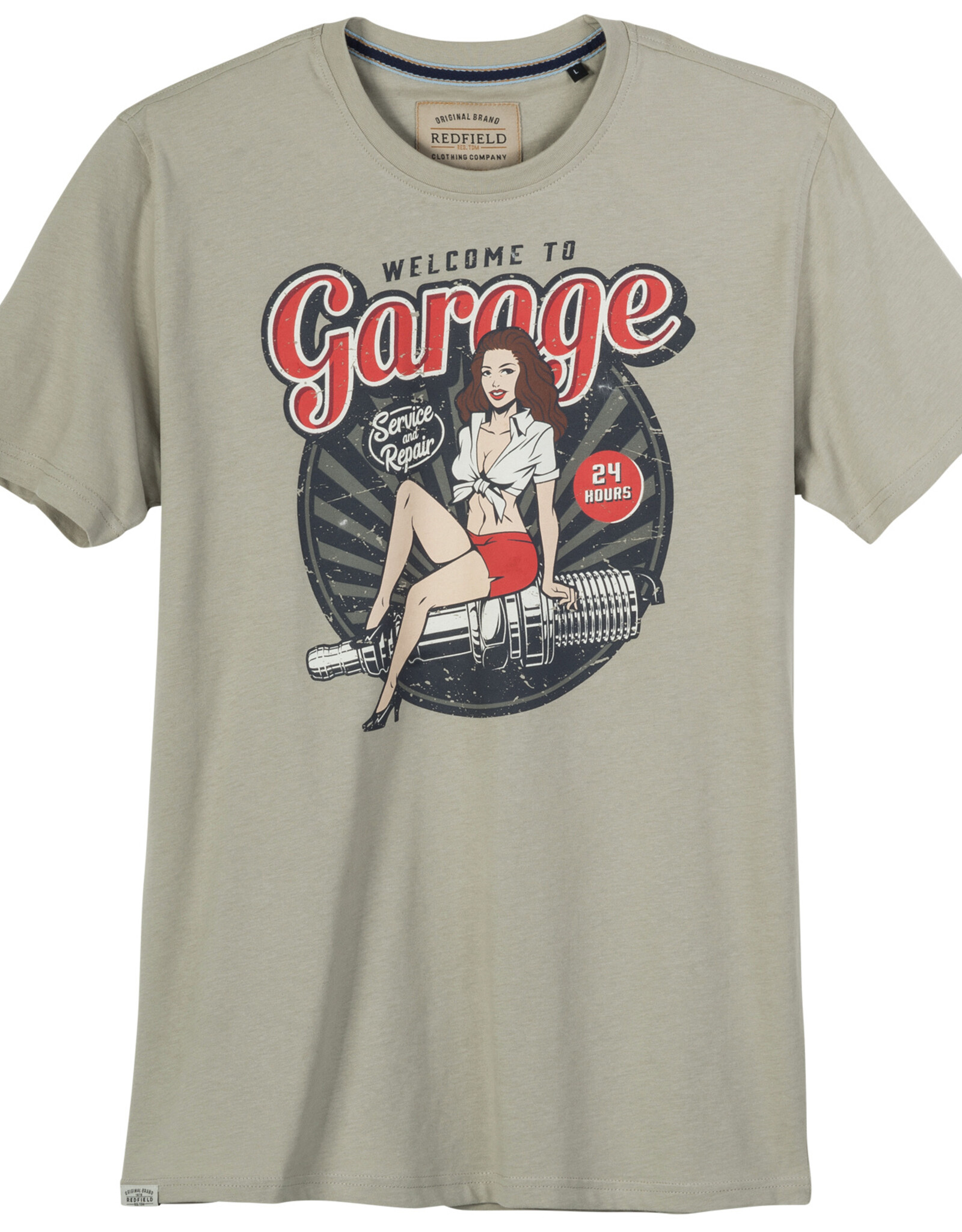 Redfield T-SHIRT 'welcome to garage' - grijs