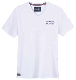 Redfield T-SHIRT V-neck 'northwest sailing' - wit