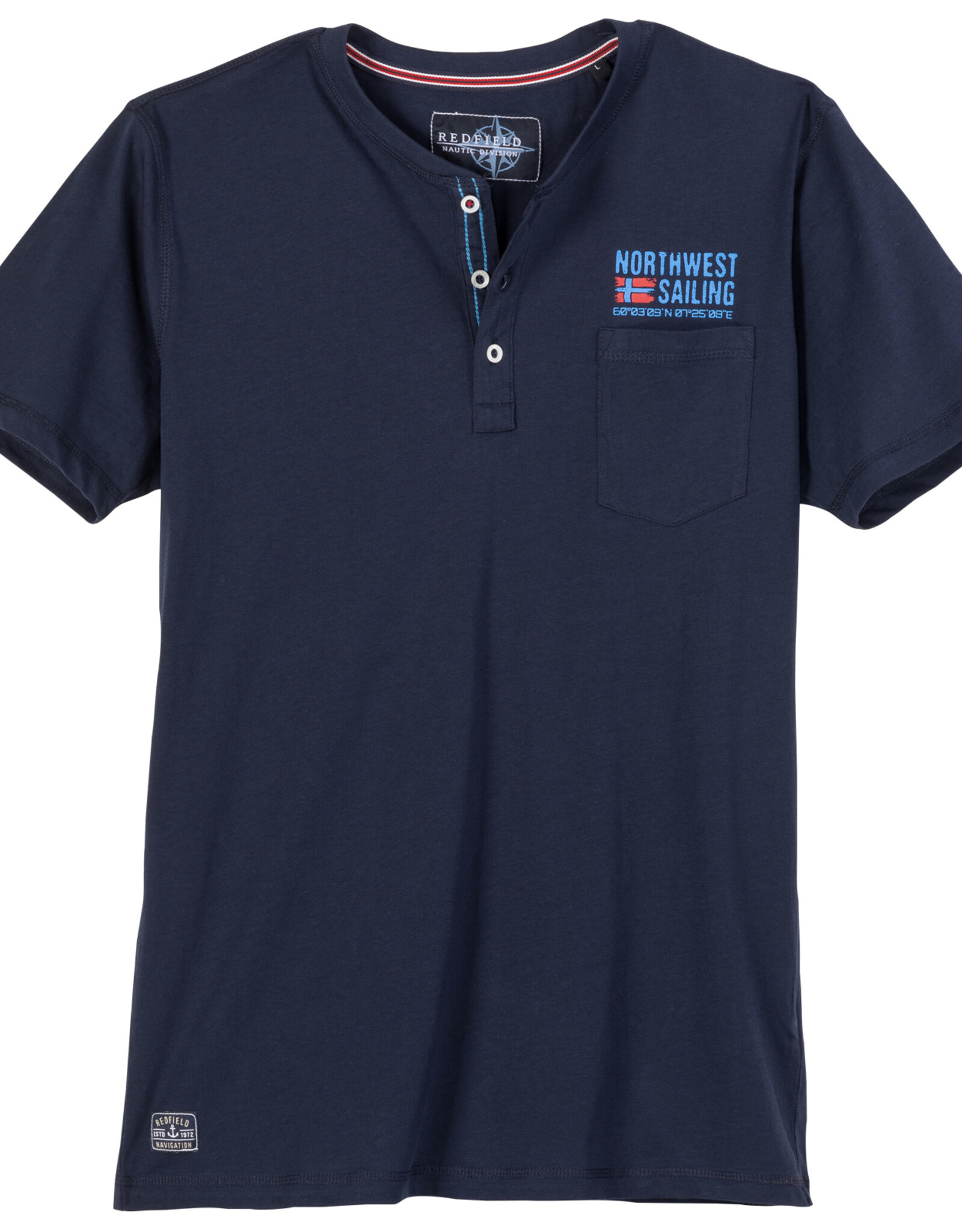 Redfield SHIRT met knoopjes ‘NORTHWEST SAILING' - nacht blauw
