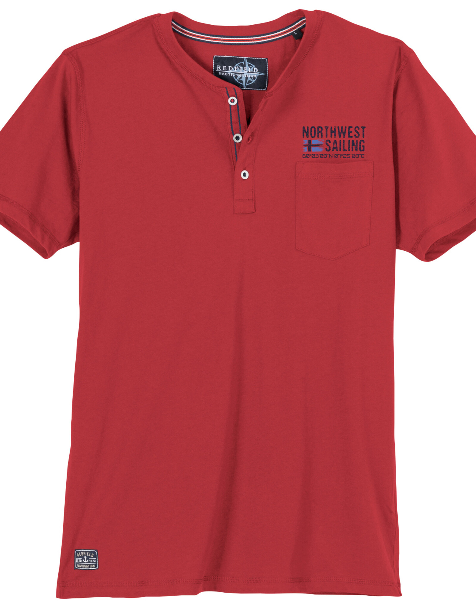 Redfield SHIRT met knoopjes ‘NORTHWEST SAILING' - roodmet knoopjes ‘NORTHWEST SAILING' - nacht blauw - Copy