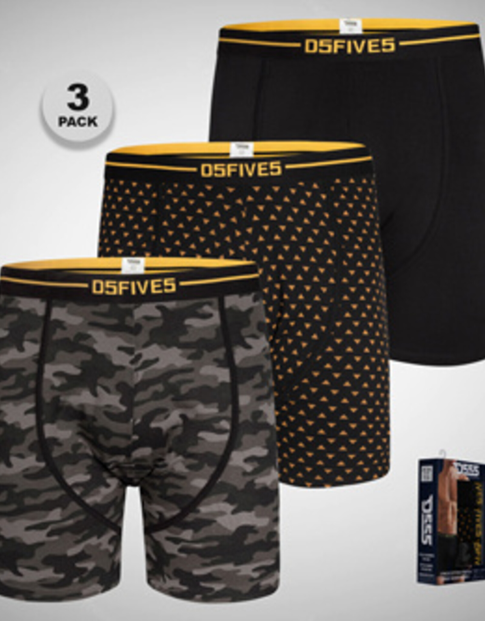 D-555 BOXERSHORTS 3-pack 'Sylvester' zwart