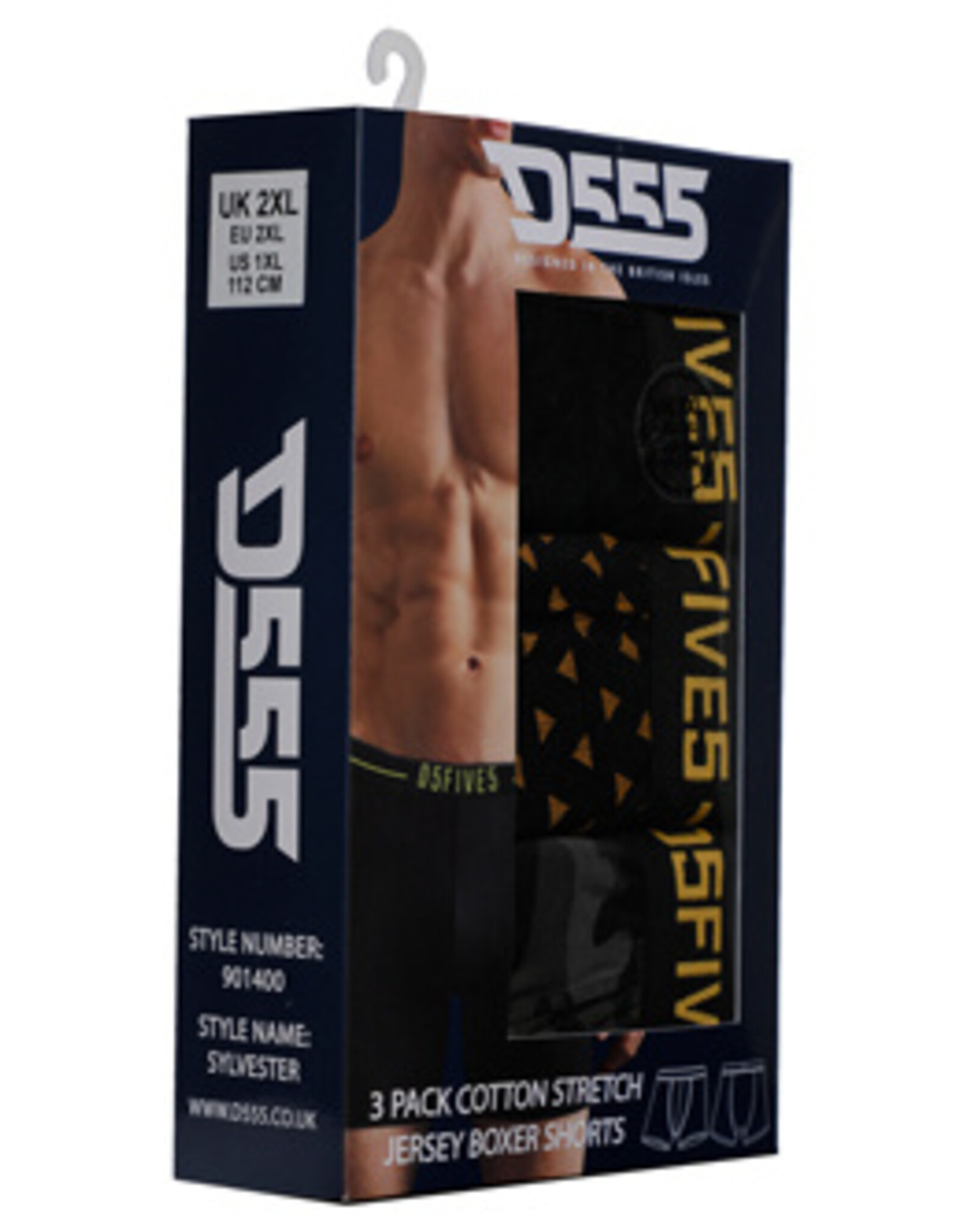 D-555 BOXERSHORTS 3-pack 'Sylvester' zwart