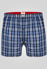 D-555 BOXERSHORTS geruit 2-pack 'Plaid' navy/rood
