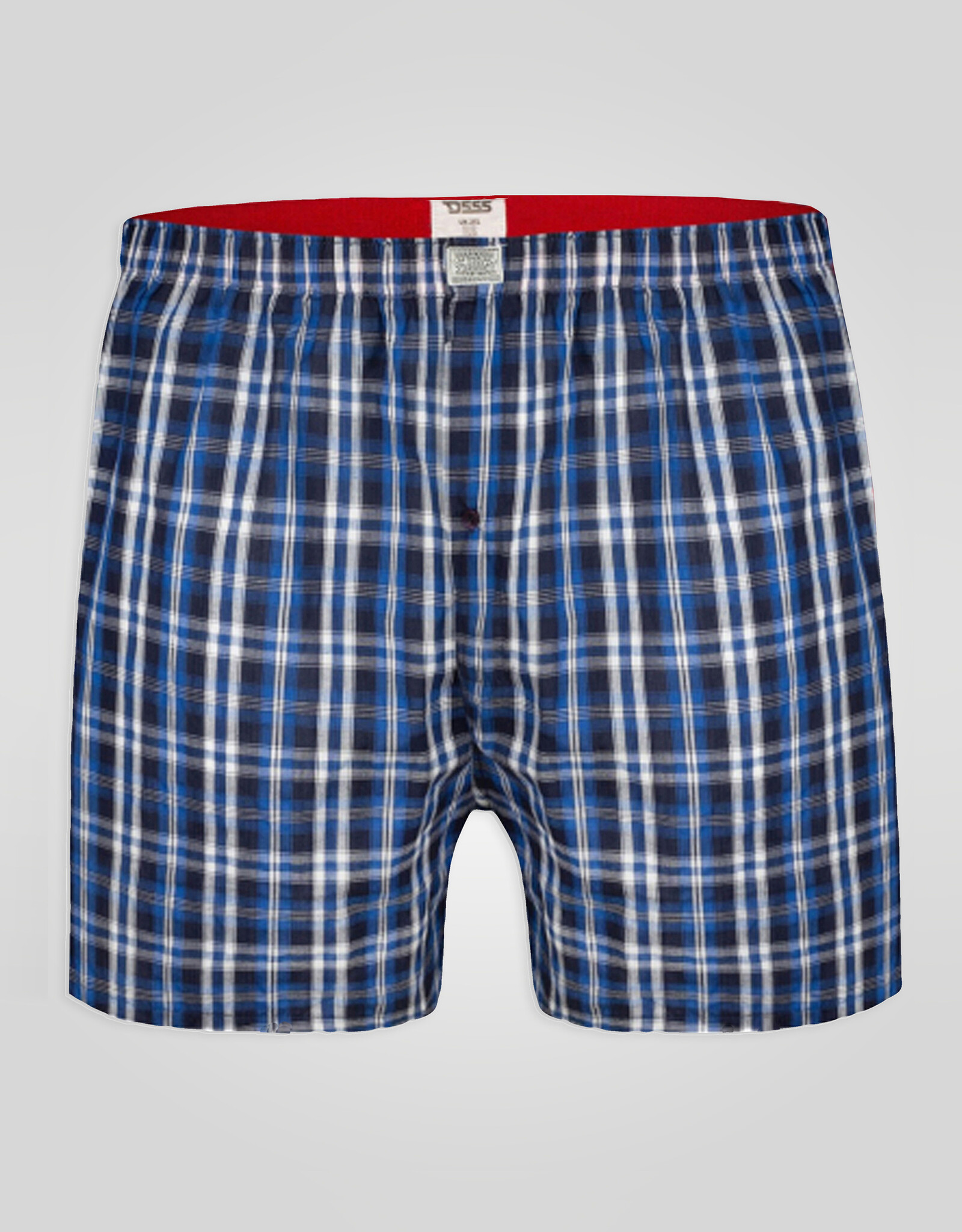 D-555 BOXERSHORTS geruit 2-pack 'Plaid' navy/rood