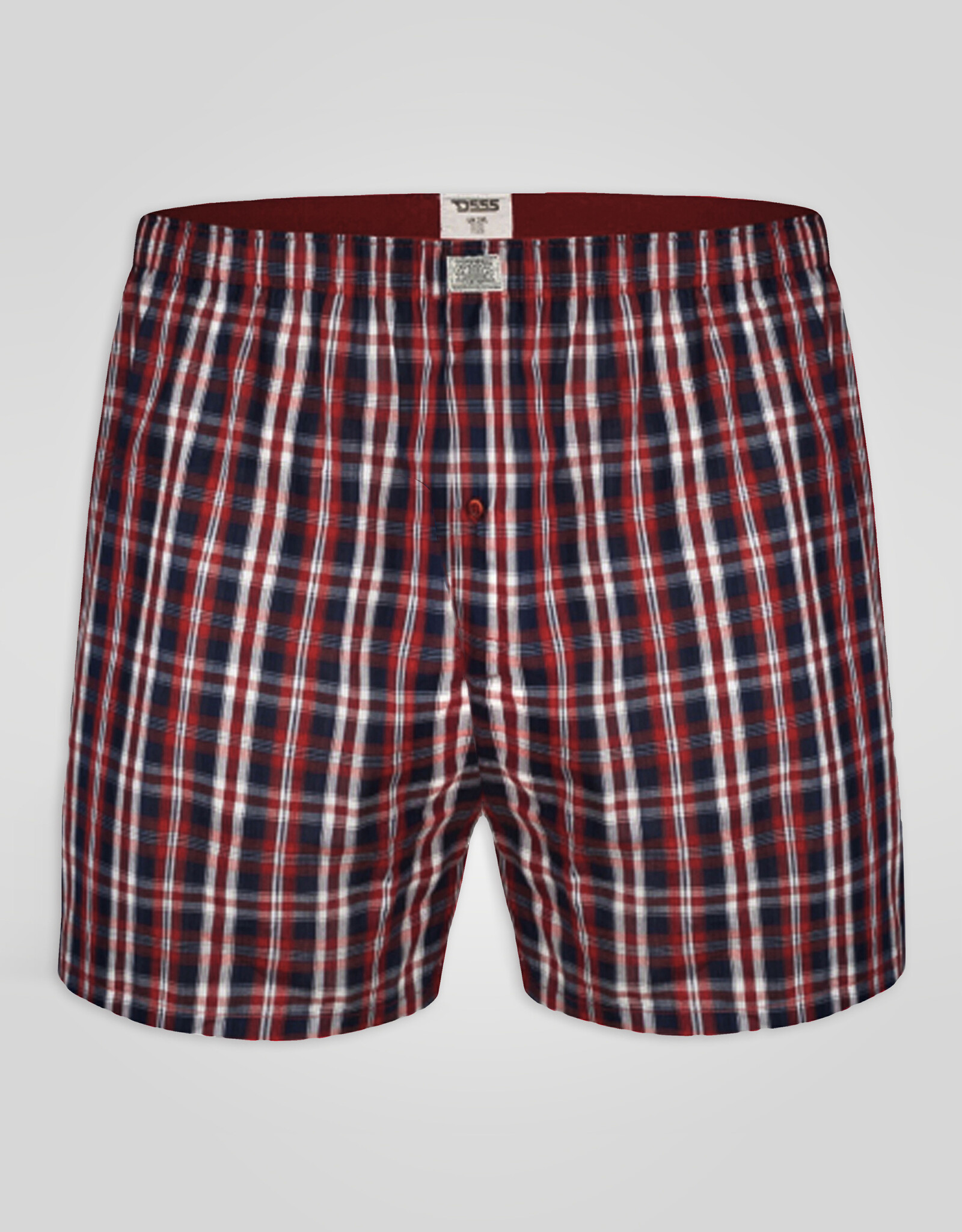D-555 BOXERSHORTS geruit 2-pack 'Plaid' navy/rood
