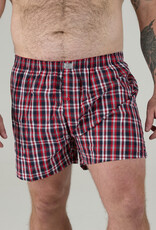 D-555 BOXERSHORTS geruit 2-pack 'Plaid' navy/rood