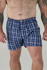 D-555 BOXERSHORTS geruit 2-pack 'Plaid' navy/rood