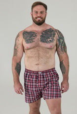 D-555 BOXERSHORTS geruit 2-pack 'Plaid' navy/rood