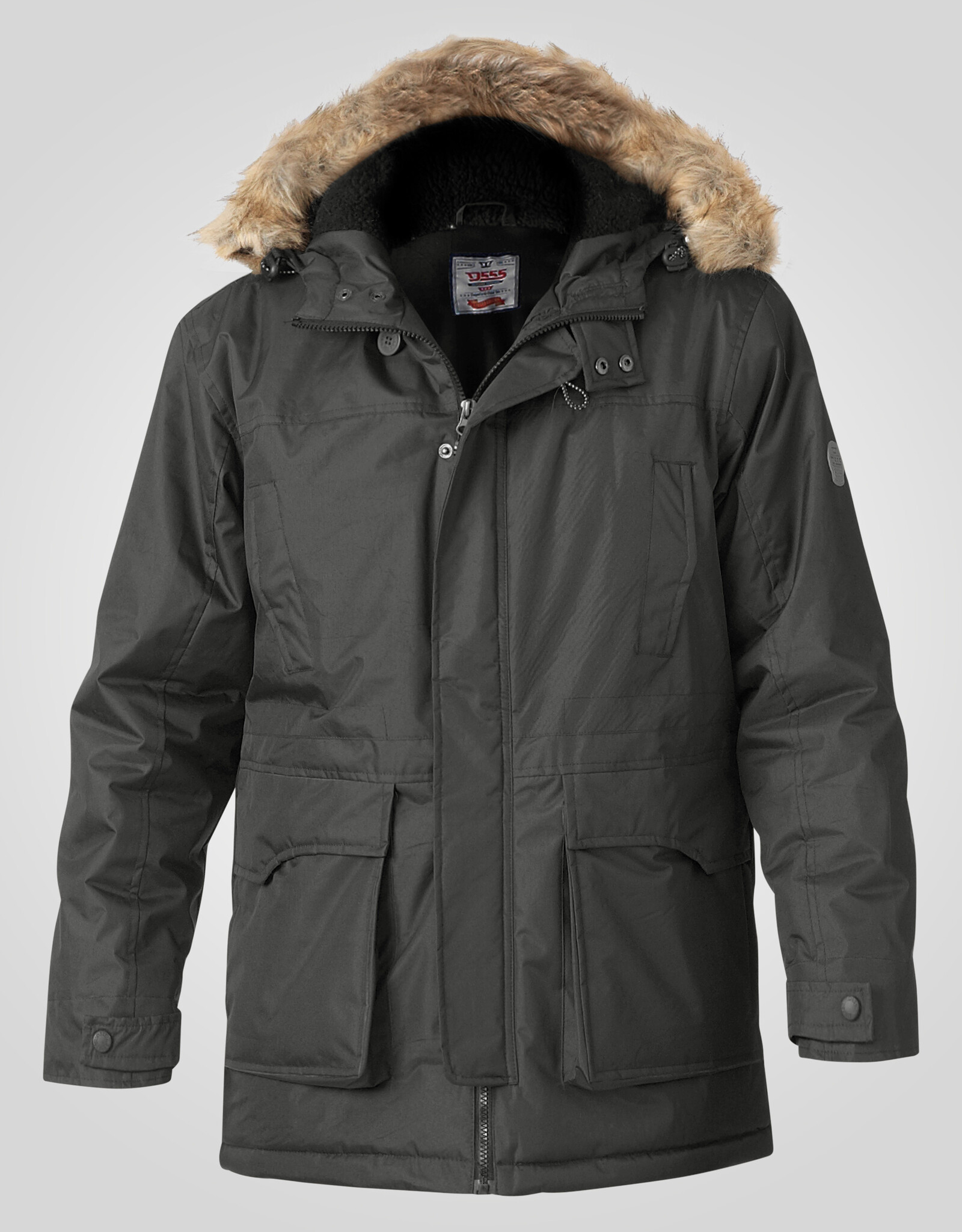 D-555 PARKA met capuchon 'Lovett' khaki