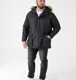 D-555 PARKA met capuchon 'Lovett' zwart