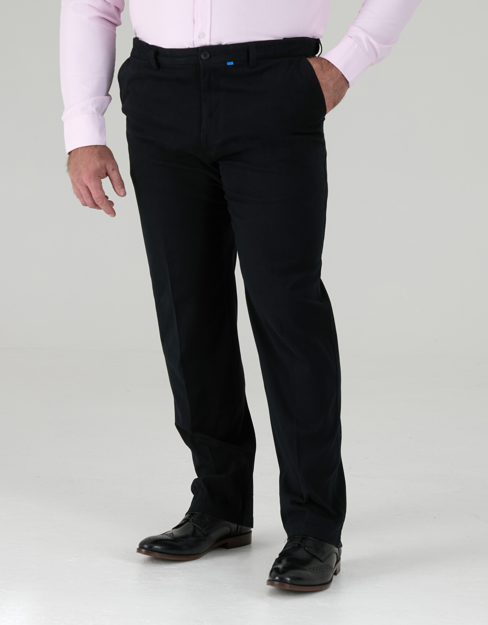 D-555 CHINO met comfort taille 'Bruno' donkerblauw