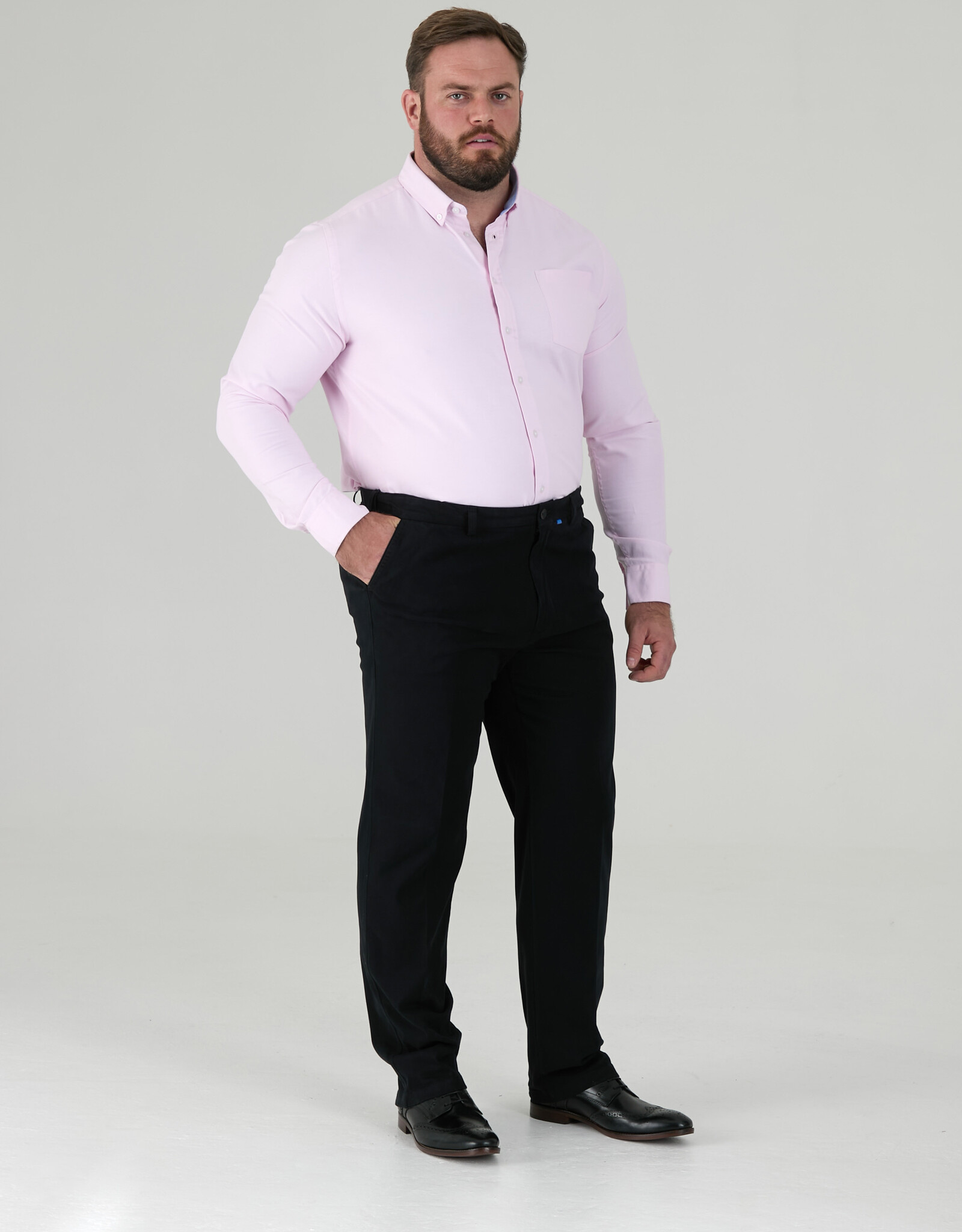 D-555 CHINO met comfort taille 'Bruno' donkerblauw