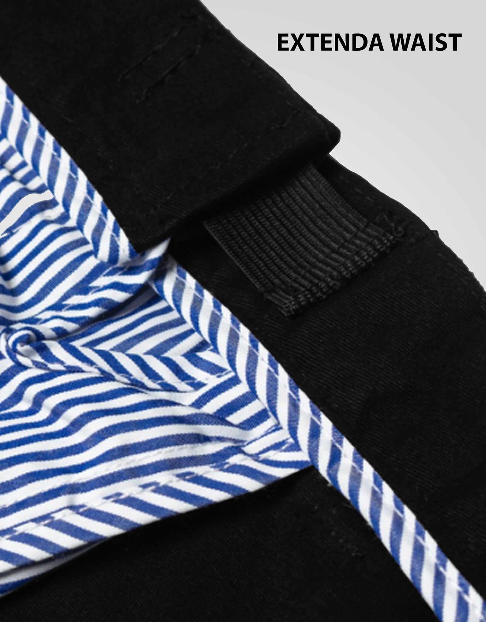 D-555 CHINO met comfort taille 'Bruno' zwart